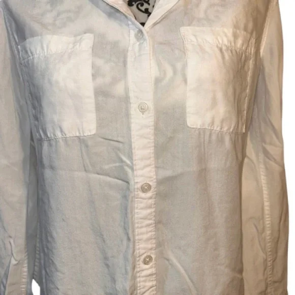 Thread + Supply Women's XS White Tailored Button-Up Long Sleeve Top - Picture 4 of 16
